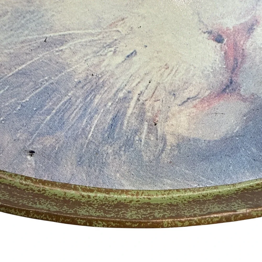1995 Clay Art‎ San Francisco Decoupage Art Fluffy Cat Vanity Tray